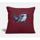 Hammerhead Shark Pirate Funny Ocean Sailor Burgundy Pillow